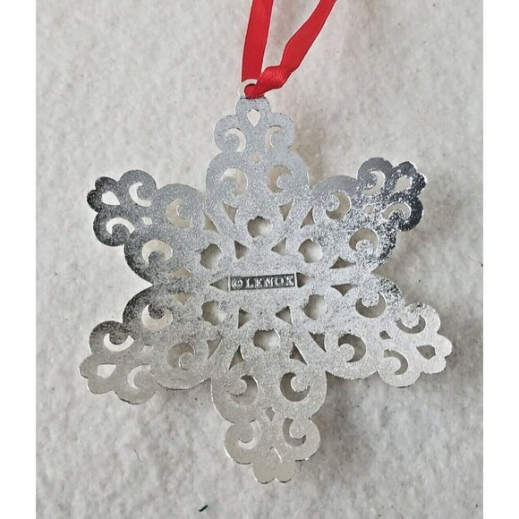 LENOX‎ Sparkle Scroll Multi Crystal Silver Plate snowflake holiday Christmas NIP - Picture 2 of 6